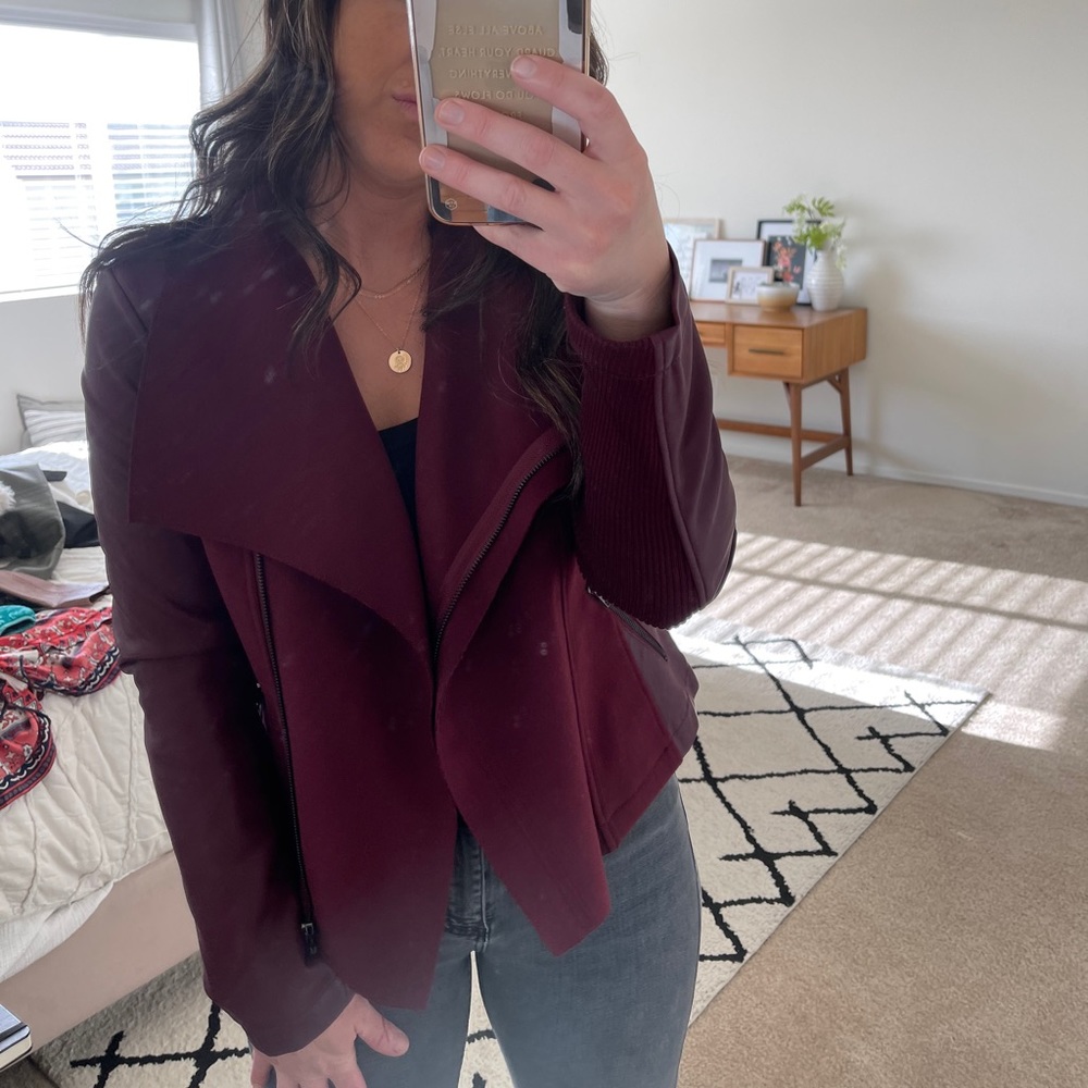 Faux leather jacket in beautiful burgundy